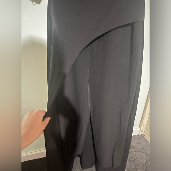 Kay Unger Davina Stretch-Crepe Formal Jumpsuit, Black - Picture 9 of 10